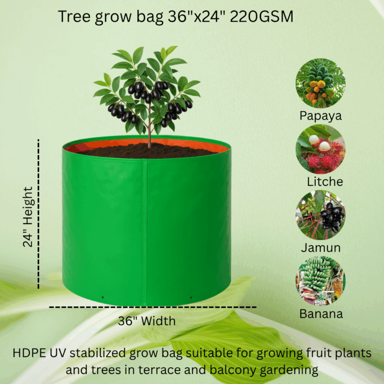 Reusable growing bags for large plants
