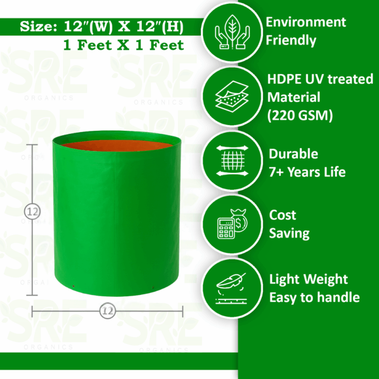 12x12 inch durable grow bag for tomato and chilli plants