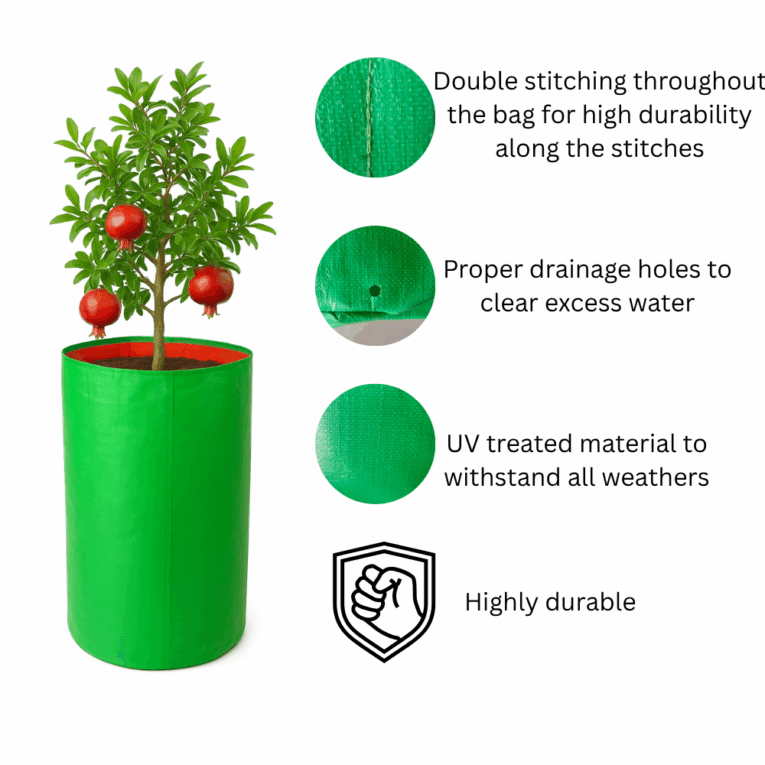Reusable growing bags for large plants