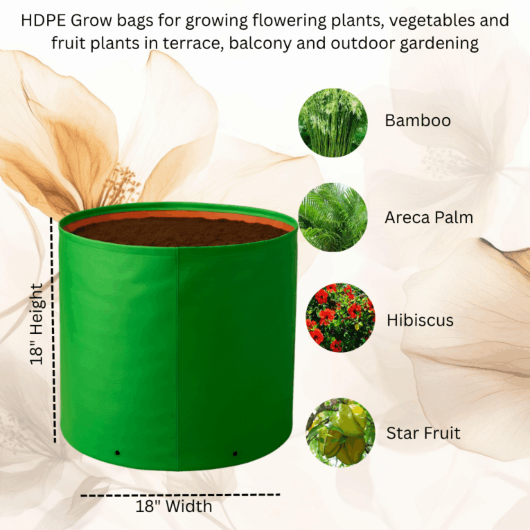 Reusable growing bags for large plants