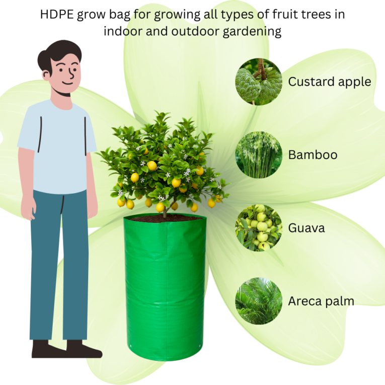 HDPE grow bags with drainage holes