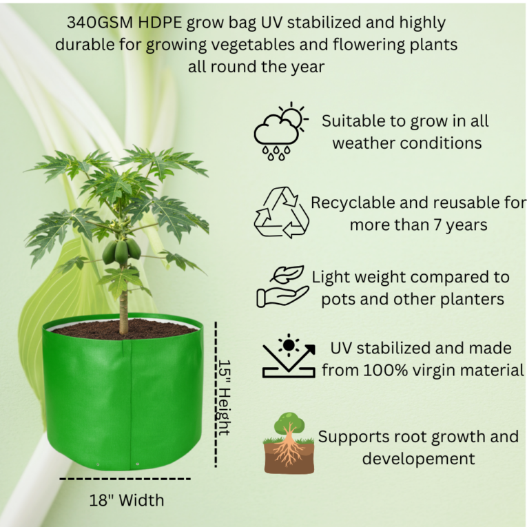 HDPE grow bag 340 GSM