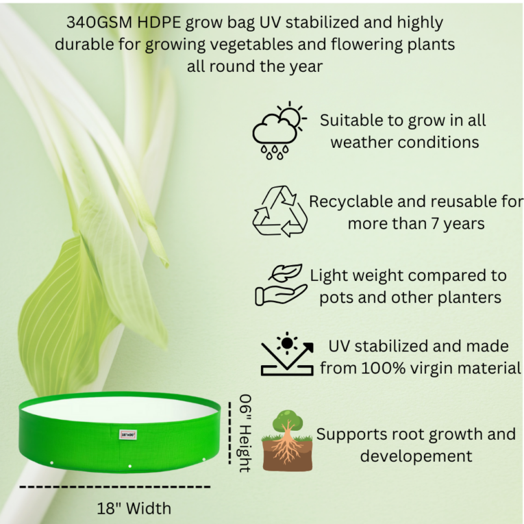 UV resistant 340 GSM grow bag for outdoor use