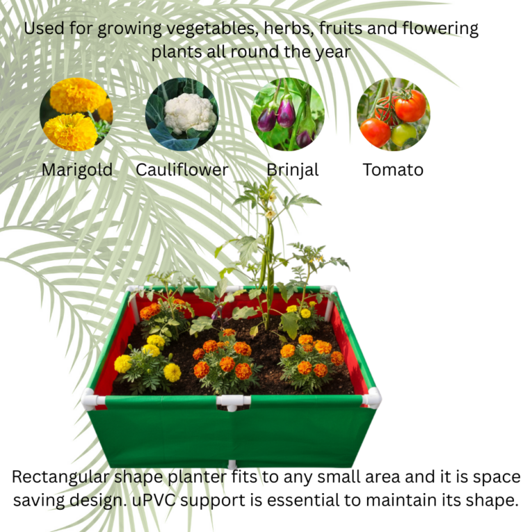 rectangular plant grow bags for terrace garden 220gsm