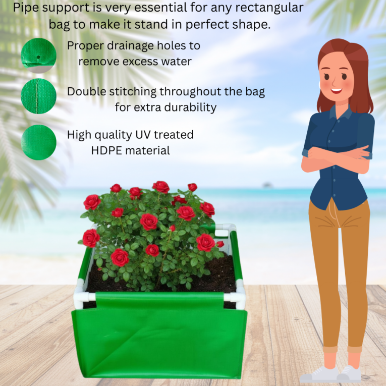 HDPE grow bags with drainage holes