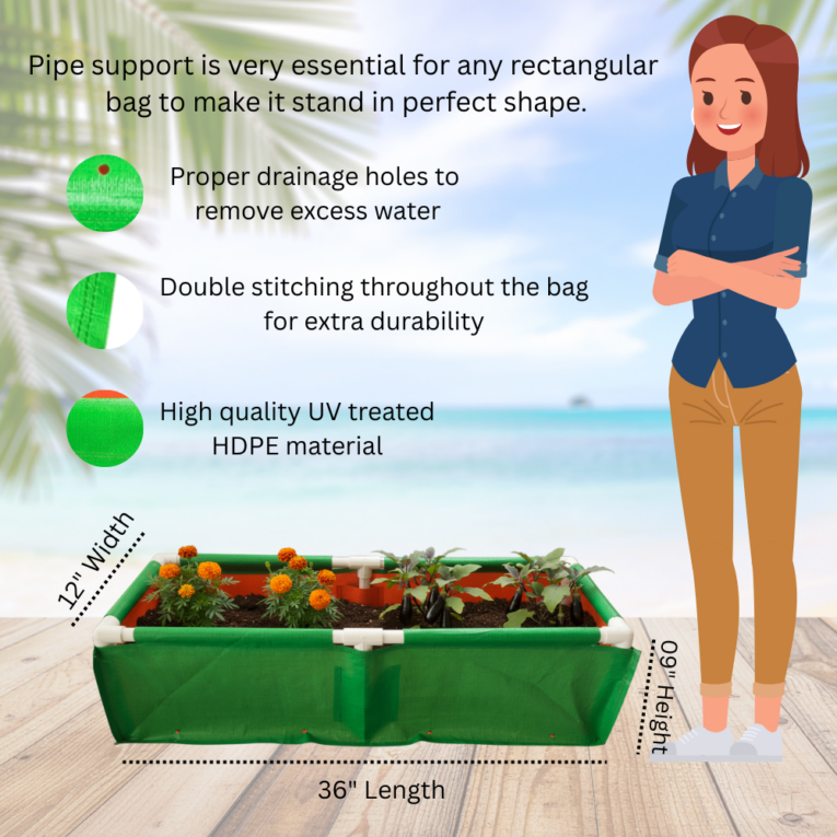 220gsm rectangular grow bags with drainage holes