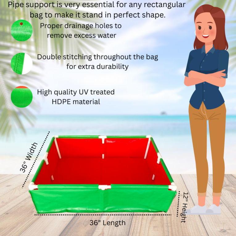 220gsm rectangular grow bags with drainage holes