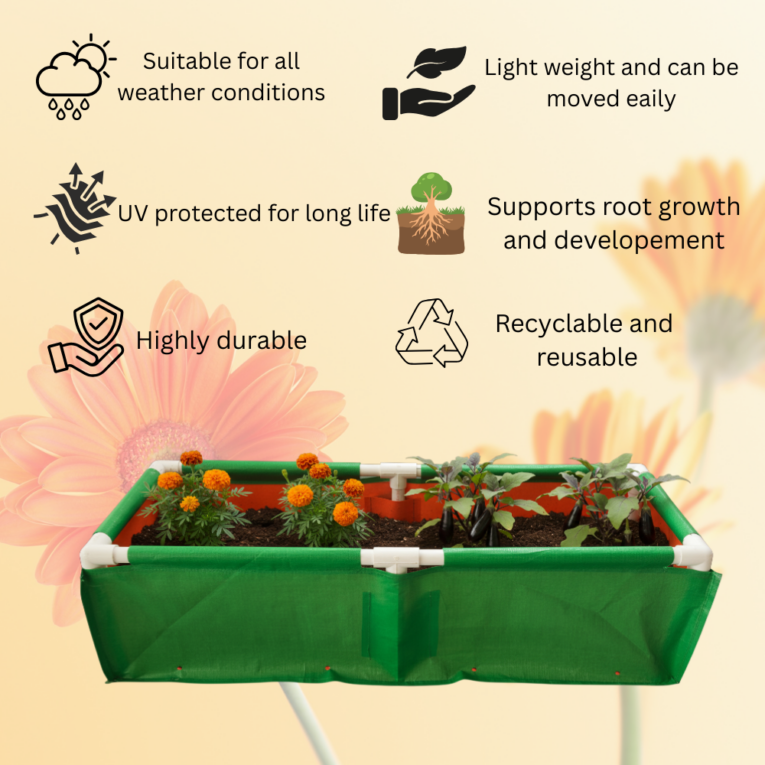 HDPE grow bags with drainage holes