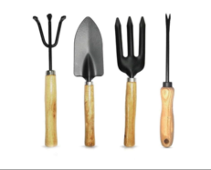 Garden Tool Kit Set of 4 – Gardening Hand Tools with Wooden Handles